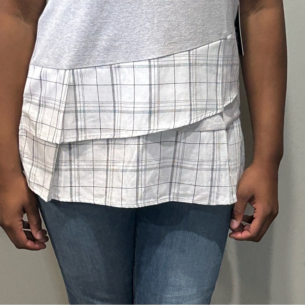 41. Doe & Rae NWT Women's Short Sleeve Tunic T Shirt Top Gray - Picture 5 of 9